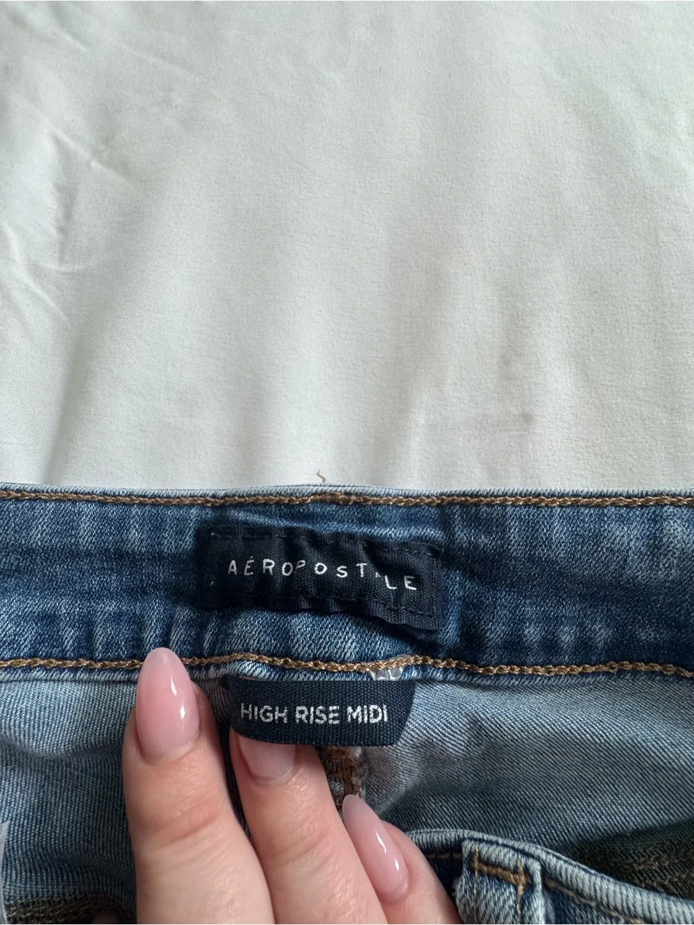 Aeropostale Distressed Light Blue Denim Shorts